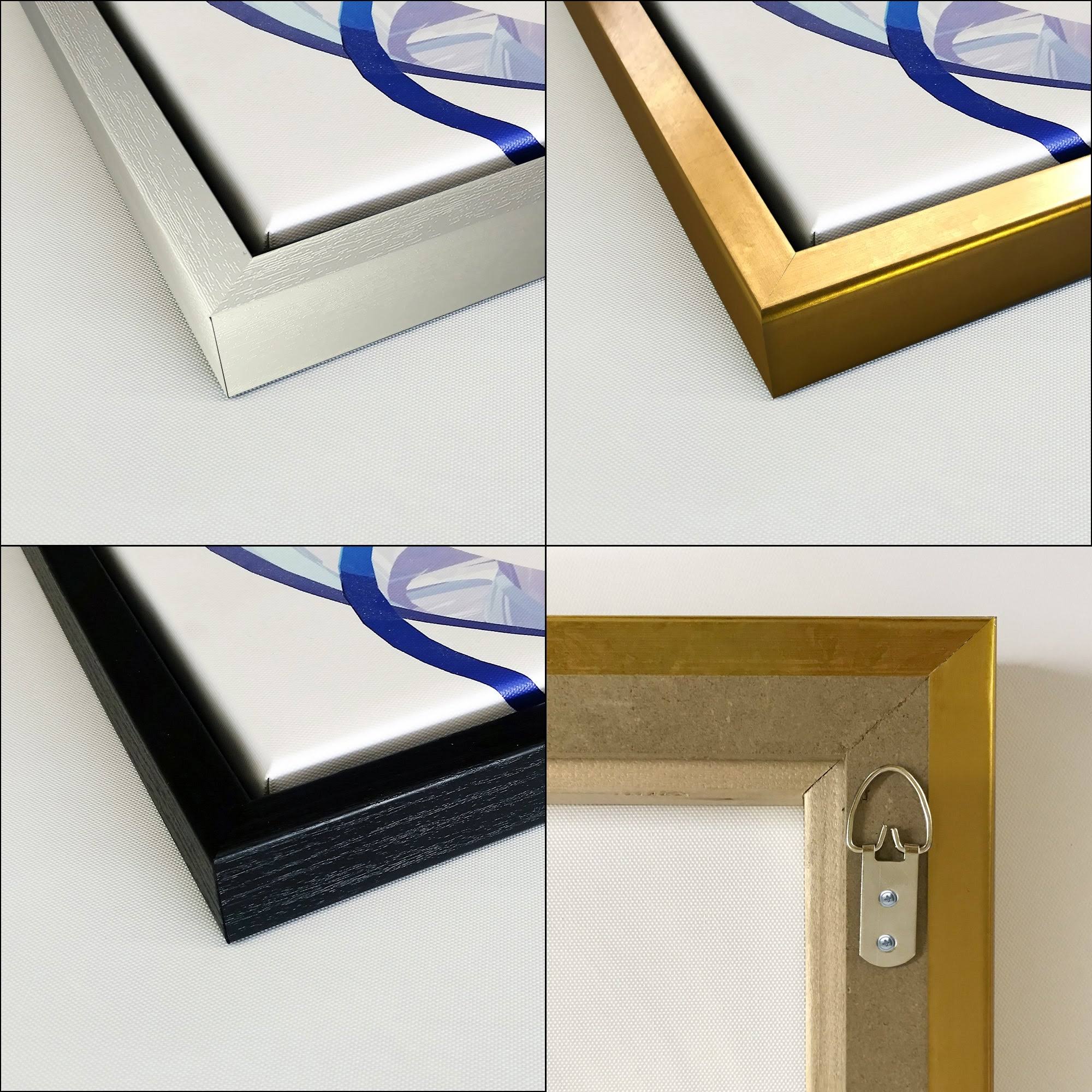 Geometric Cream Block Framed Canvas, 16 inch x 32 inch B763