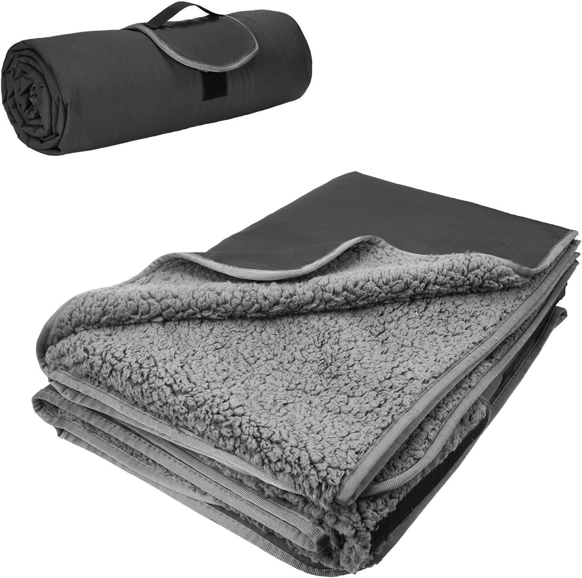 Navy Waterproof Sherpa Fleece Stadium Throw Blanket M147855