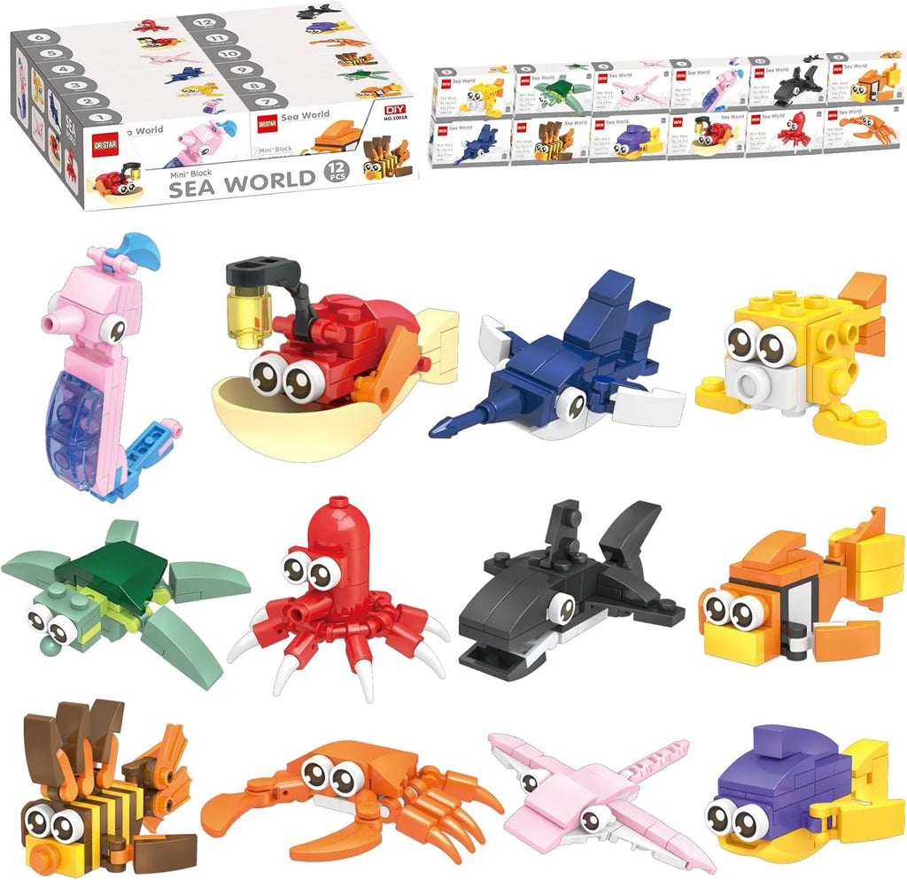 12PCS Sea Animal Mini Building Blocks Building Sets N67187