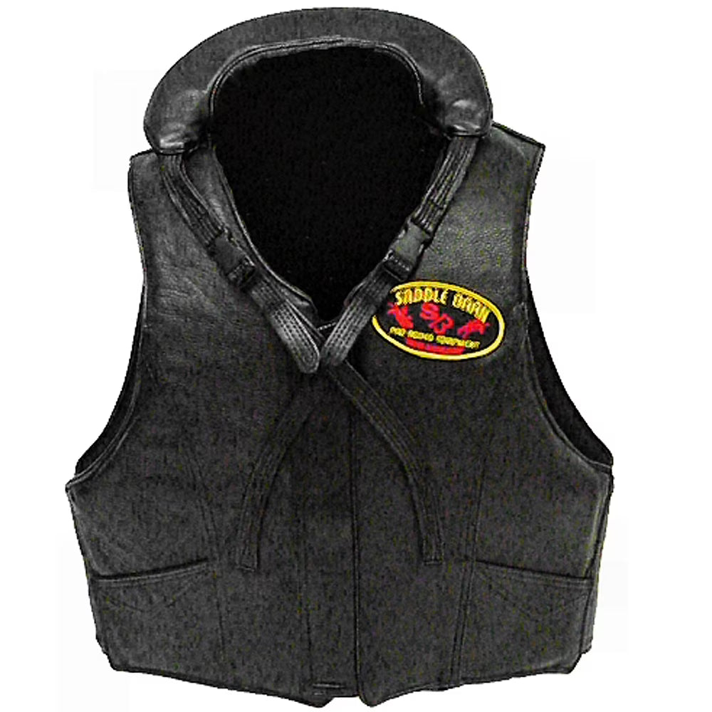 Tall Large Saddle Barn Leather Outershell Adjustable Bareback Vest Y521