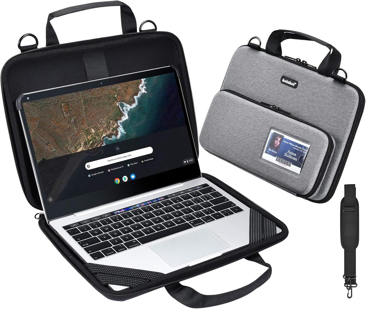 Gray Pack of 2 Laptop Case with Pouch and Shoulder X127