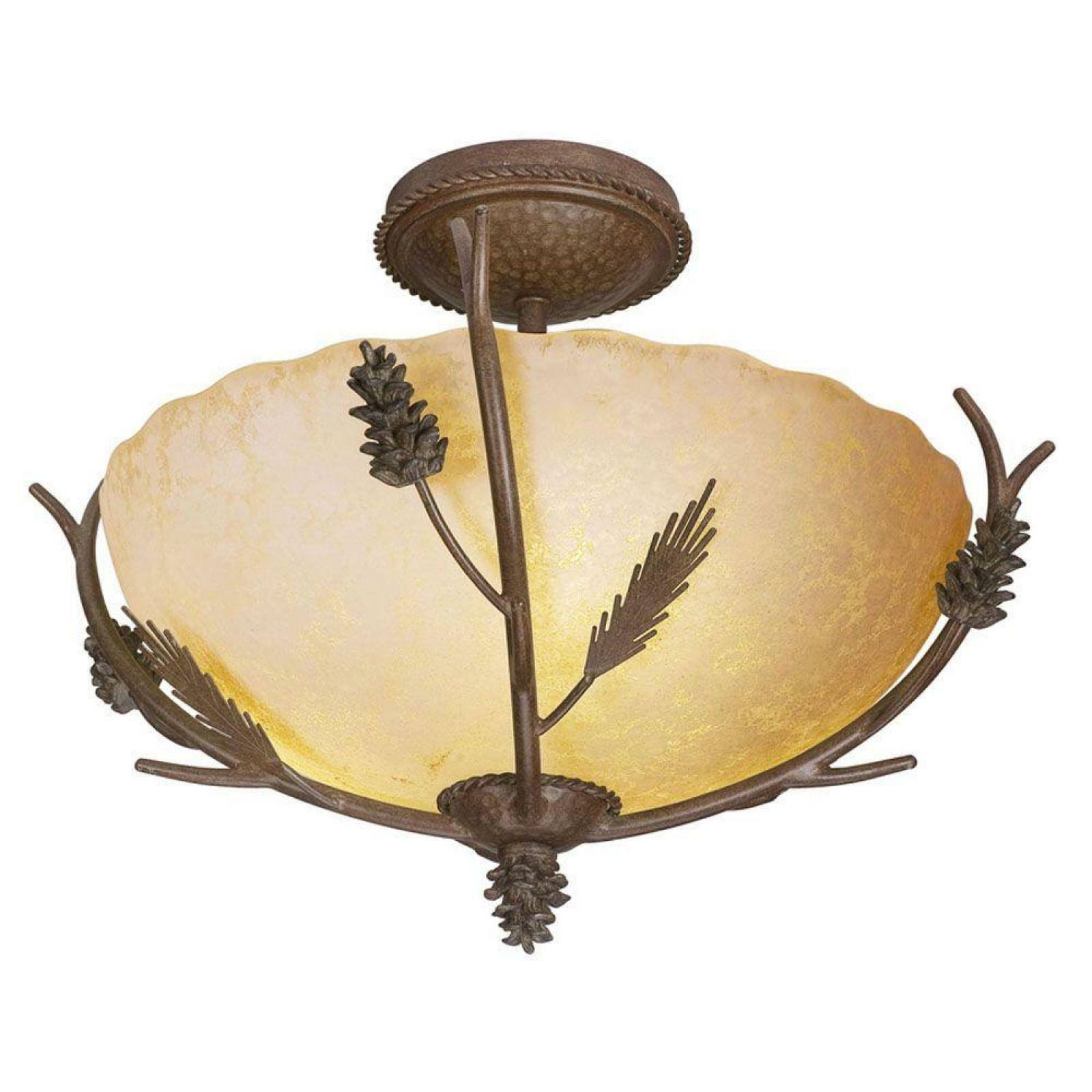 17 in. 3-Light Semi-Flush Mount with Glass Shade J1030