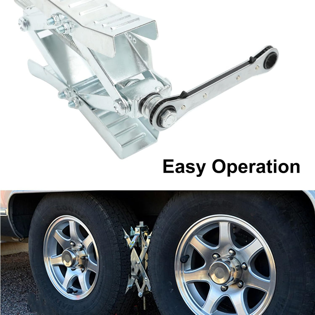 2 Set Wheel Chock Stabilizer Tire Locking Chock with Crank Handle S893082