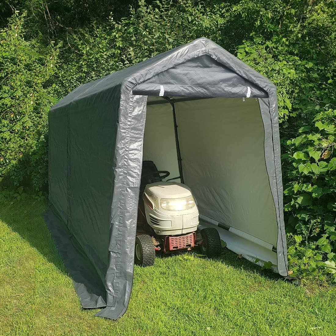 Grey 7' x 12' Heavy Duty Outdoor Storage Shelter T2501