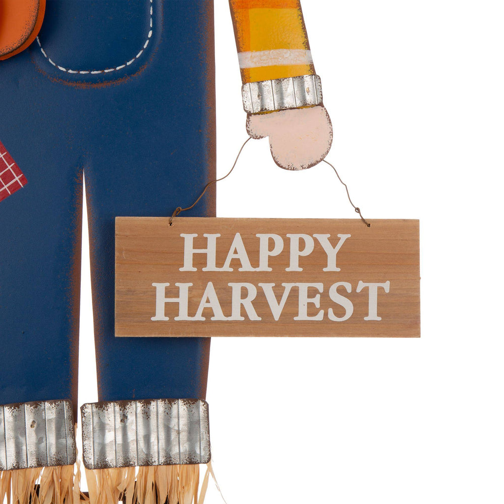 Orange and Blue Scarecrow Yard Stake Sign Decor H312