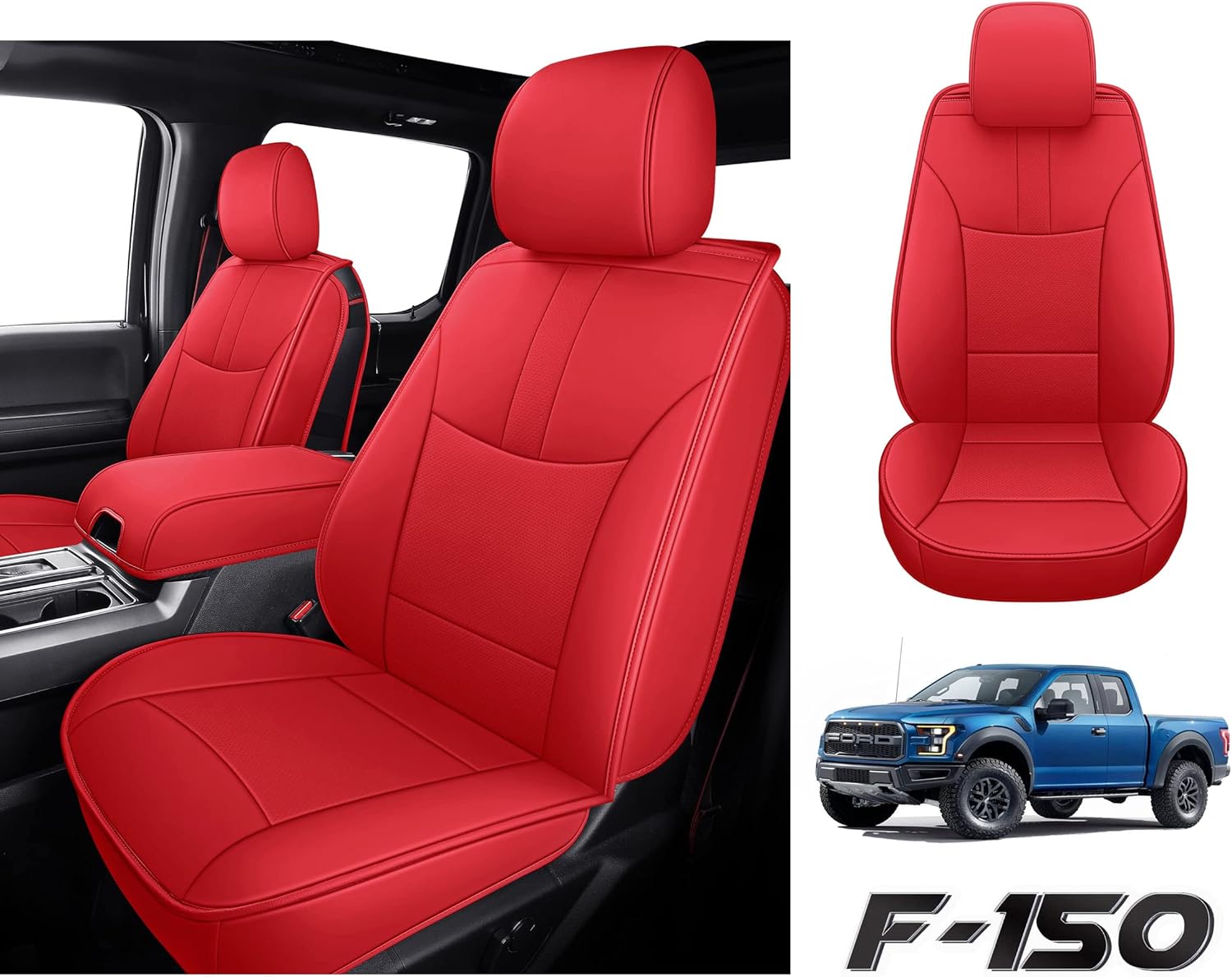 Leather Car Seat Cover for Ford F150 2009-2022 E7874