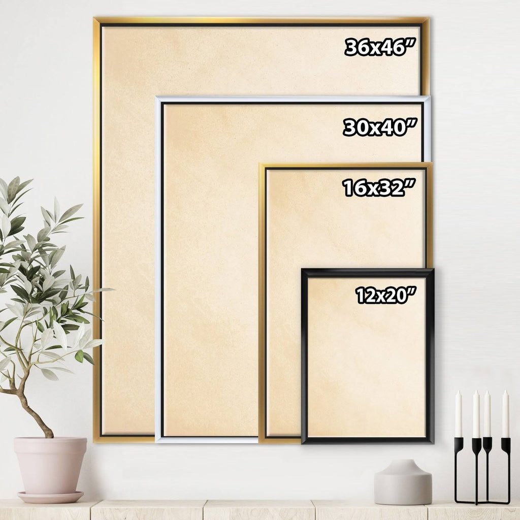 Geometric Cream Block Framed Canvas, 16 inch x 32 inch B763