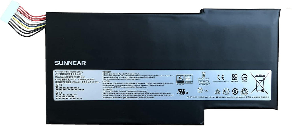 Laptop Battery Replacement for MSI GS63 GS73 WS63 Series Notebook, 64.98Wh 11.4V Pack of 2 L647366