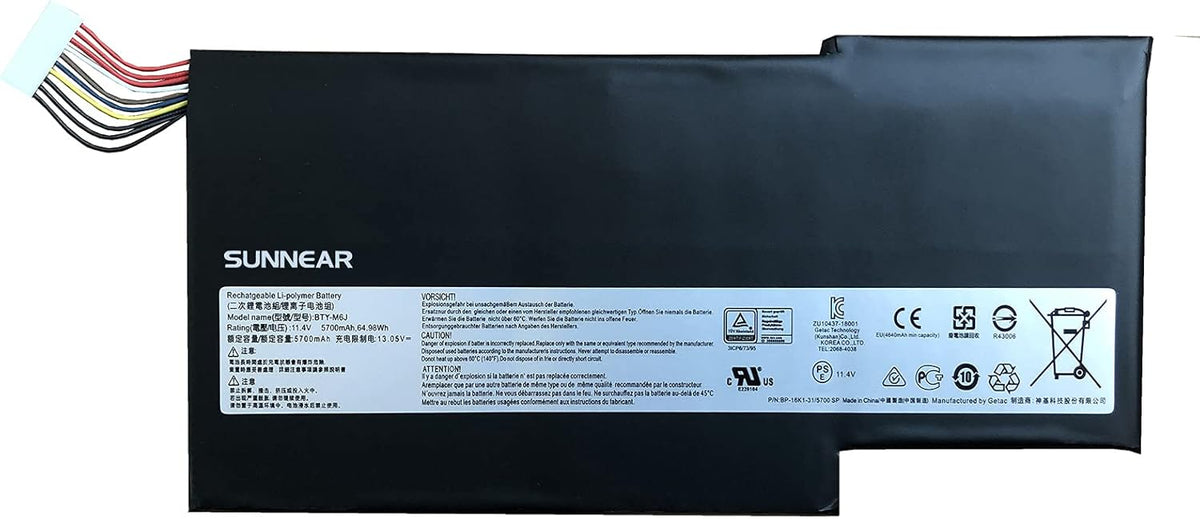 Laptop Battery Replacement for MSI GS63 GS73 WS63 Series Notebook, 64.98Wh 11.4V Pack of 2 L647366