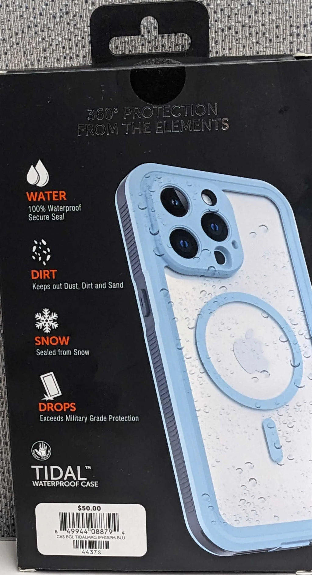 Blue/Clear Waterproof MagSafe Case for iPhone 15 Pro Max M8921
