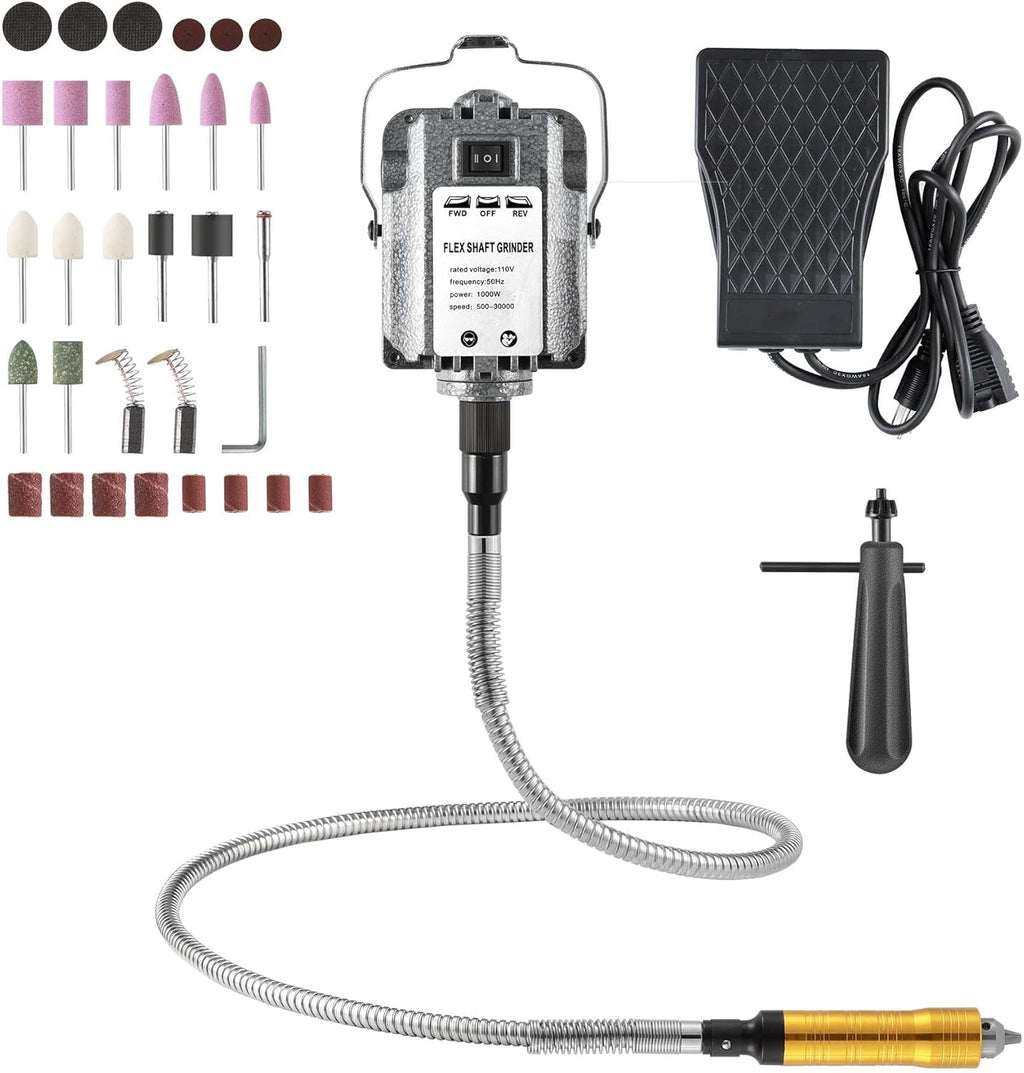 Flex Shaft Rotary Tool 1000W 30000RPM with Foot Pedal Control W39445