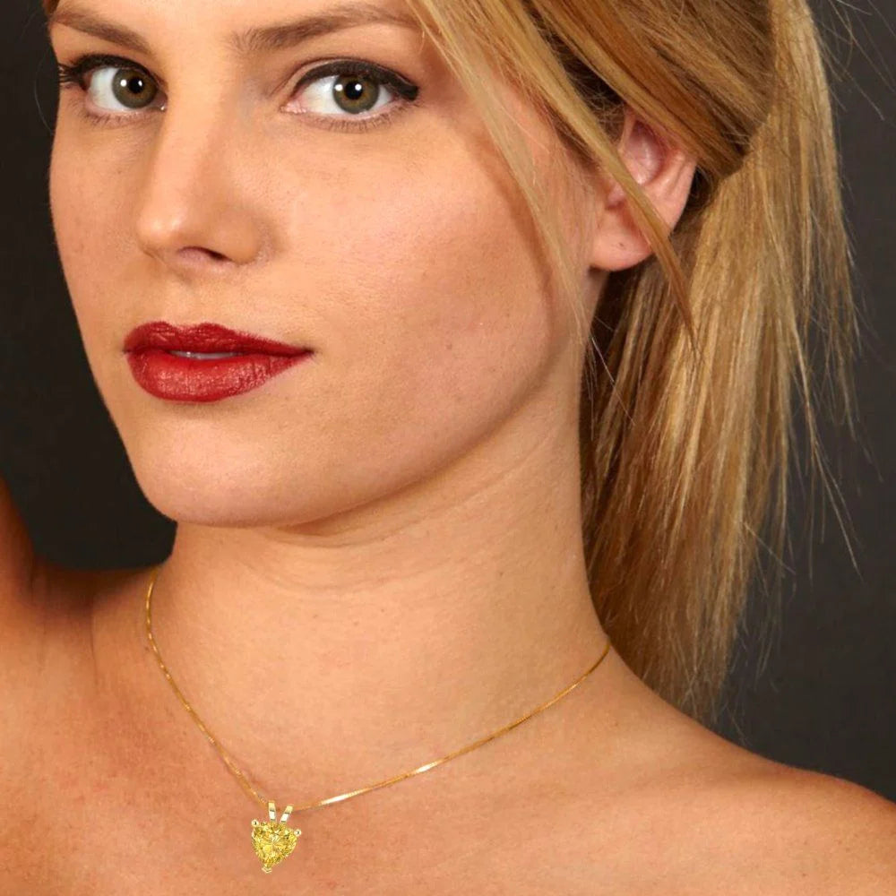 14k Yellow Gold Solitaire Moissanite Pendant with 18" Chain Y441