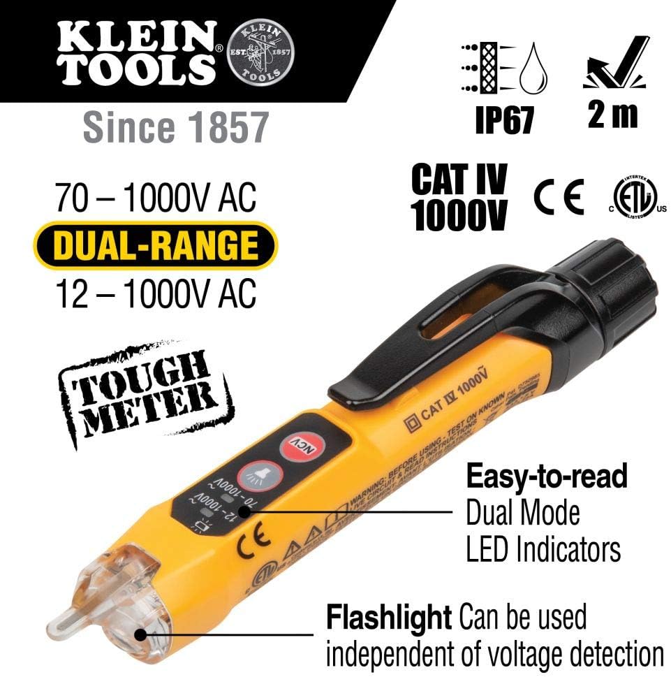 Electrical Voltage Test Kit with Clamp Meter, Three Testers, Test Leads, Pouch and Batteries M7242