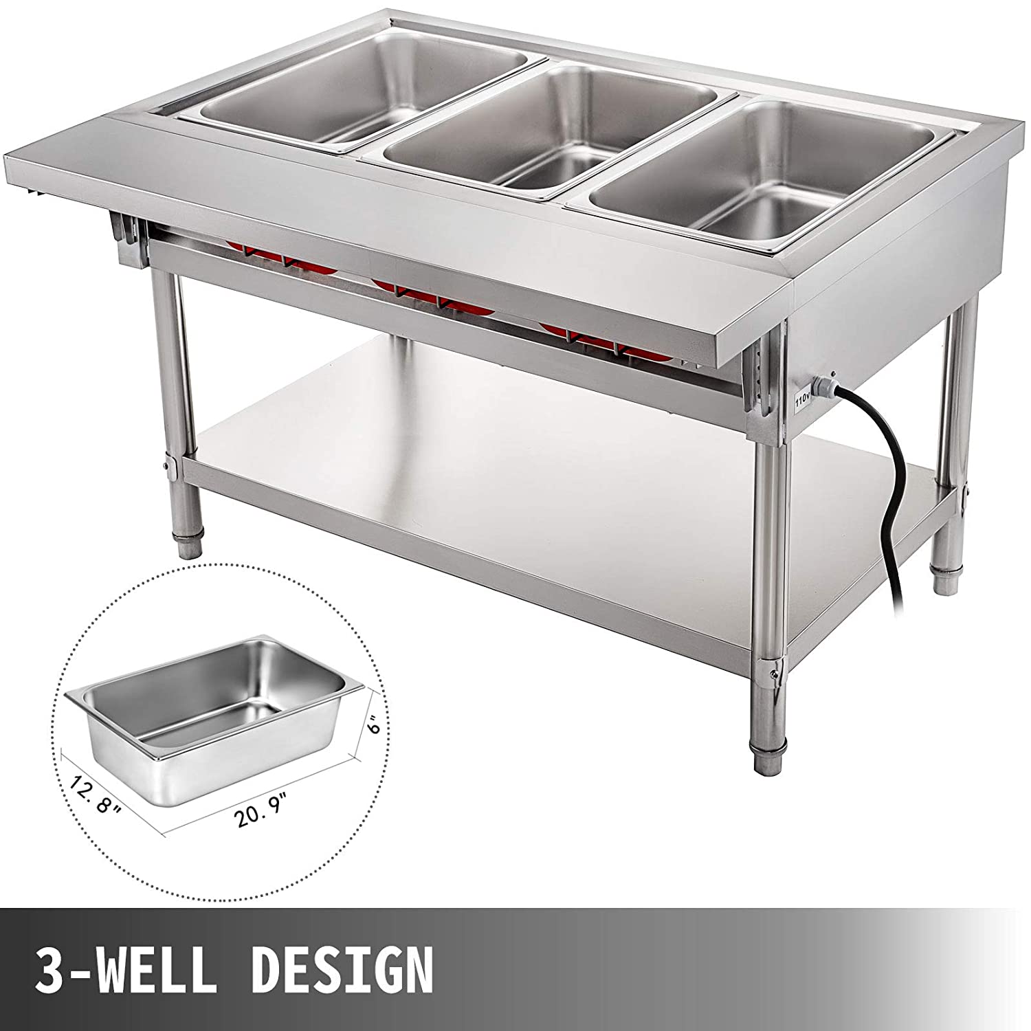 3 Pot Commercial Electric Food Warmer W44204
