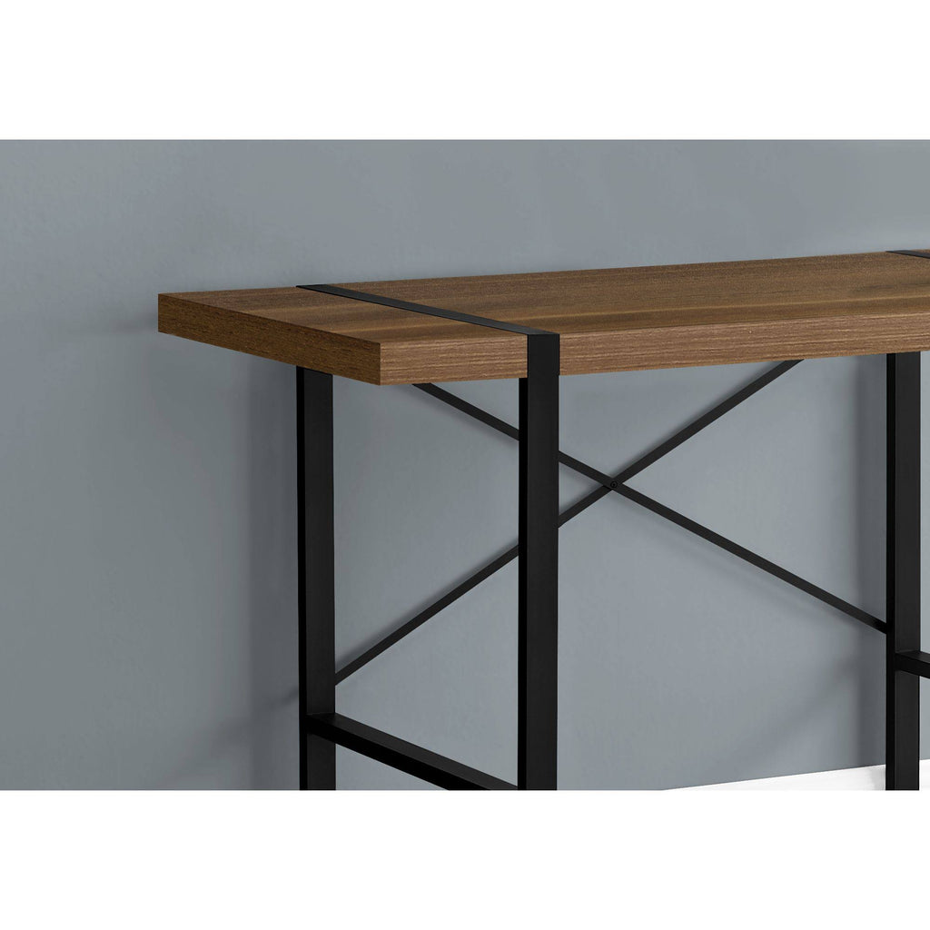 Walnut Black Metal Computer Desk B630449