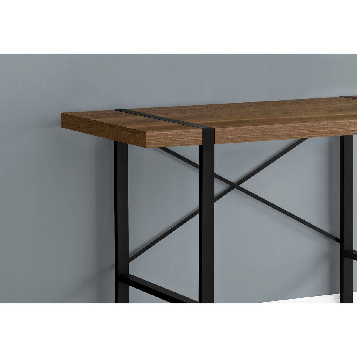 Walnut Black Metal Computer Desk B630449
