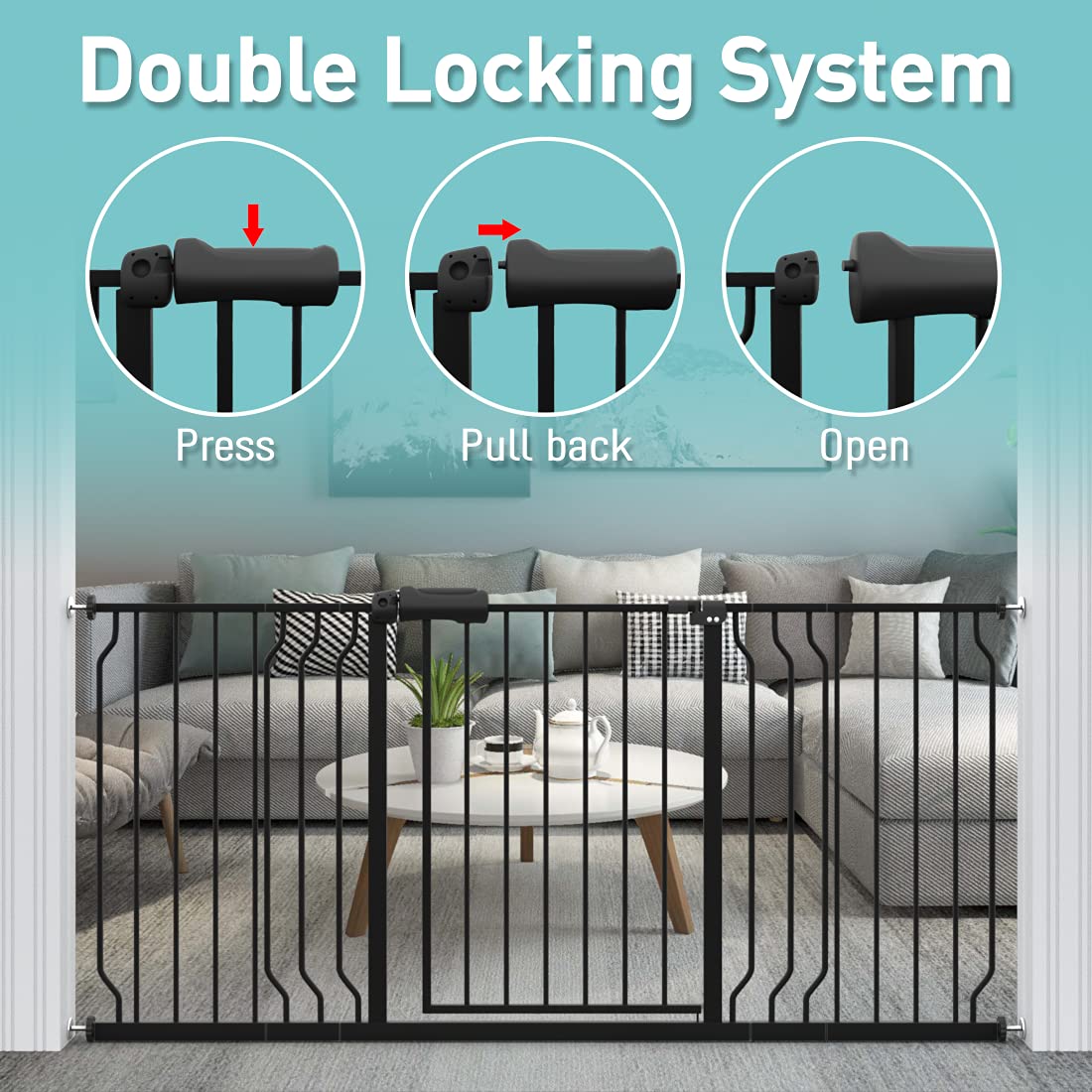 Black Metal Baby Gate Z8883