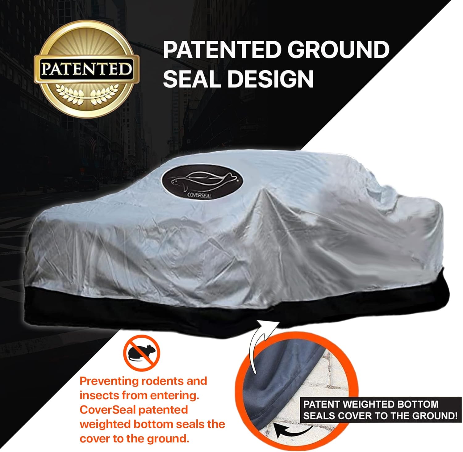 Heavy Duty Long Bed Truck Cover with Weighted Ground Conforming Apron Seal, 260" L x 80" W x 80" H O375674