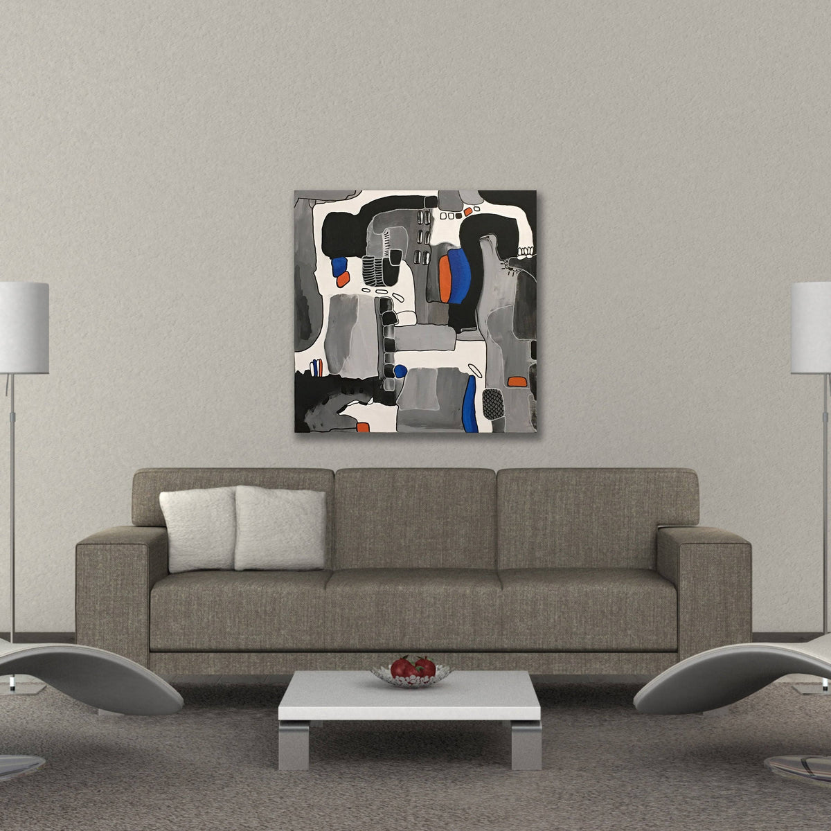 Gray Canvas Wall Art D255