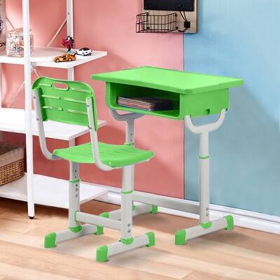 Green Single Desk and Chair Set O431157