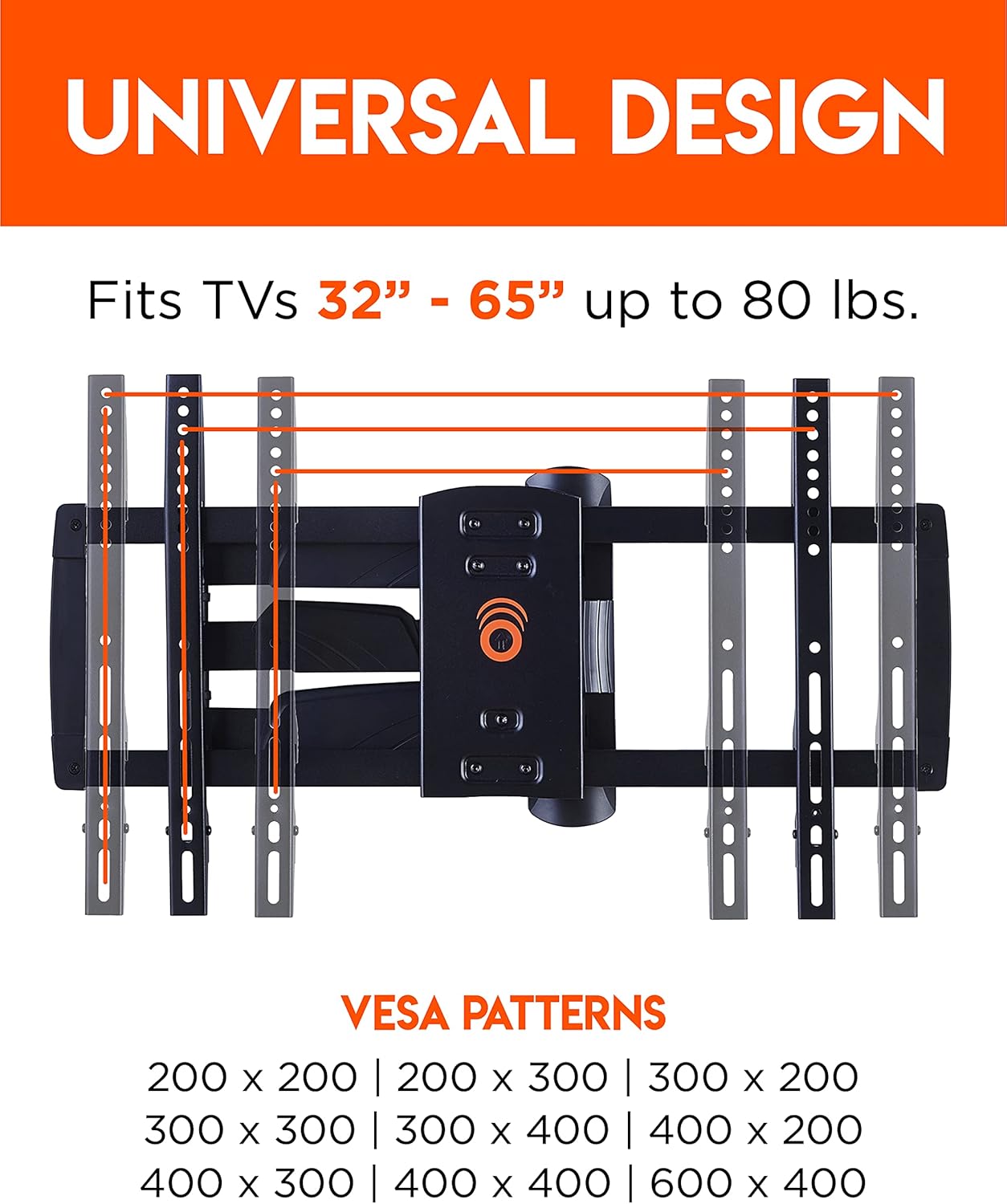 Corner TV Wall Mount for TVs Up To 65, Single Stud Design, 24" Smooth Extension with Swivel, Tilt, & Cable Management J828