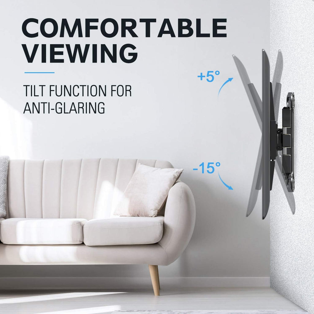 Full Motion Corner TV Wall Mount Bracket for 26-50 Inch LED, LCD, OLED Flat Panel Screen TV, Swivel Articulating Arms, VESA 400x400mm, 99 LBS, Tilting, Pack of 2 C960577
