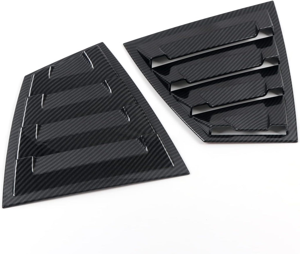 Back Side Window Louvers Cover ABS 2PCS Carbon Fiber Grain W51369