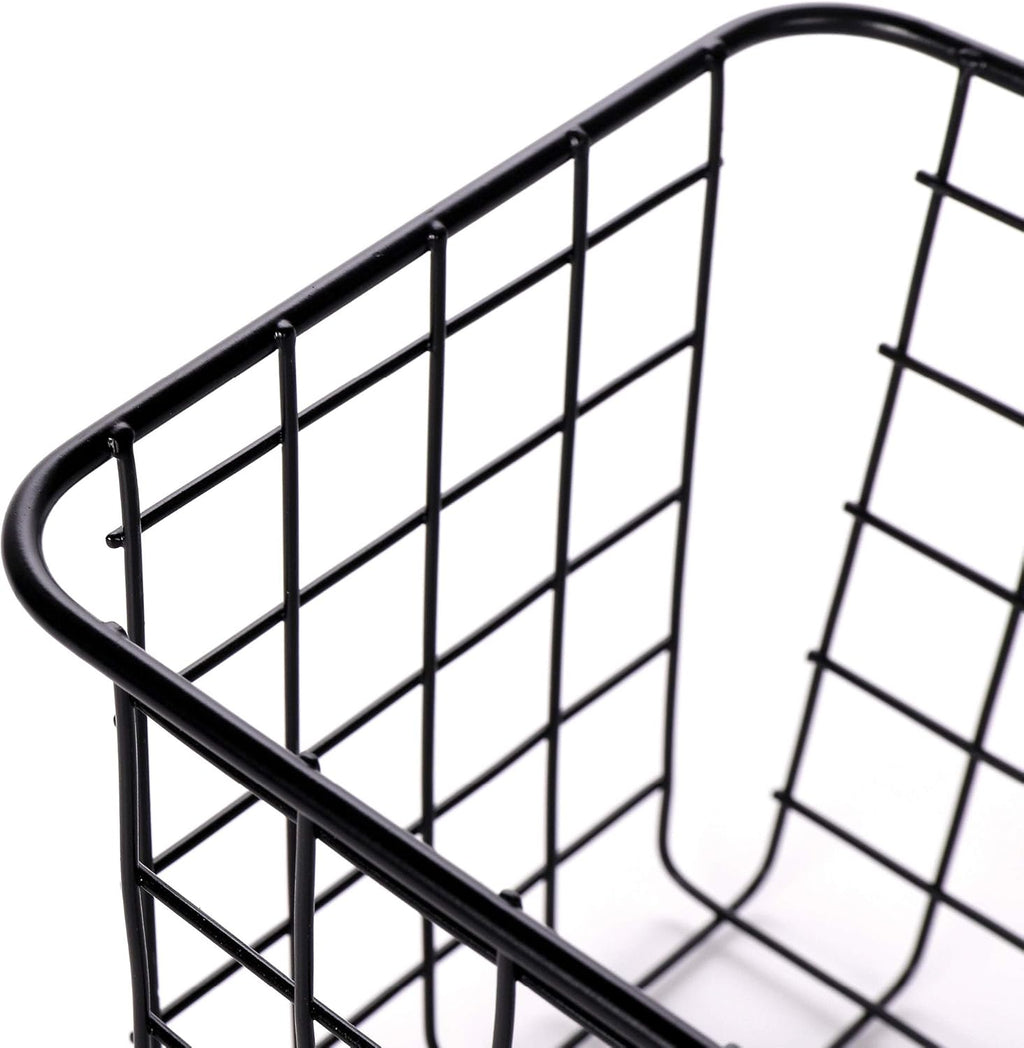 8 Pack Metal Wall-Mounted Storage Baskets, 4 Large 4 Medium C4773