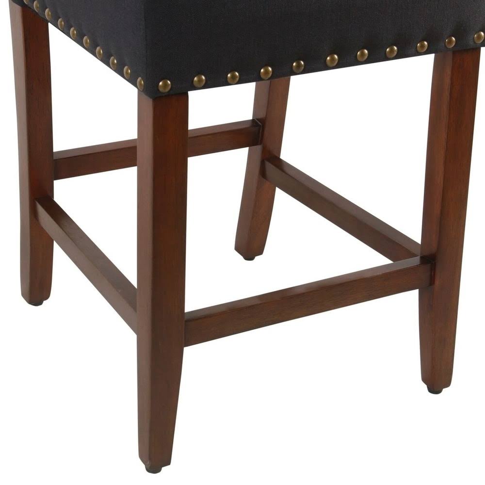 Deep Navy Nailhead Counter Stool B4999