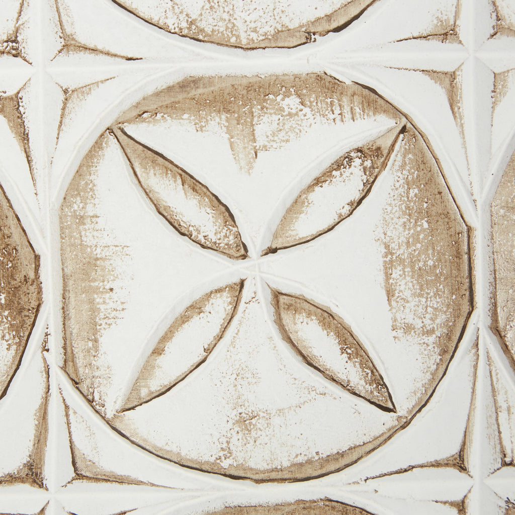 Rectangular White and Beige Wood Wall Decor 16 in. x 48 in. H419