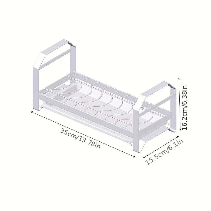 White Plate Drain Storage Rack Q875