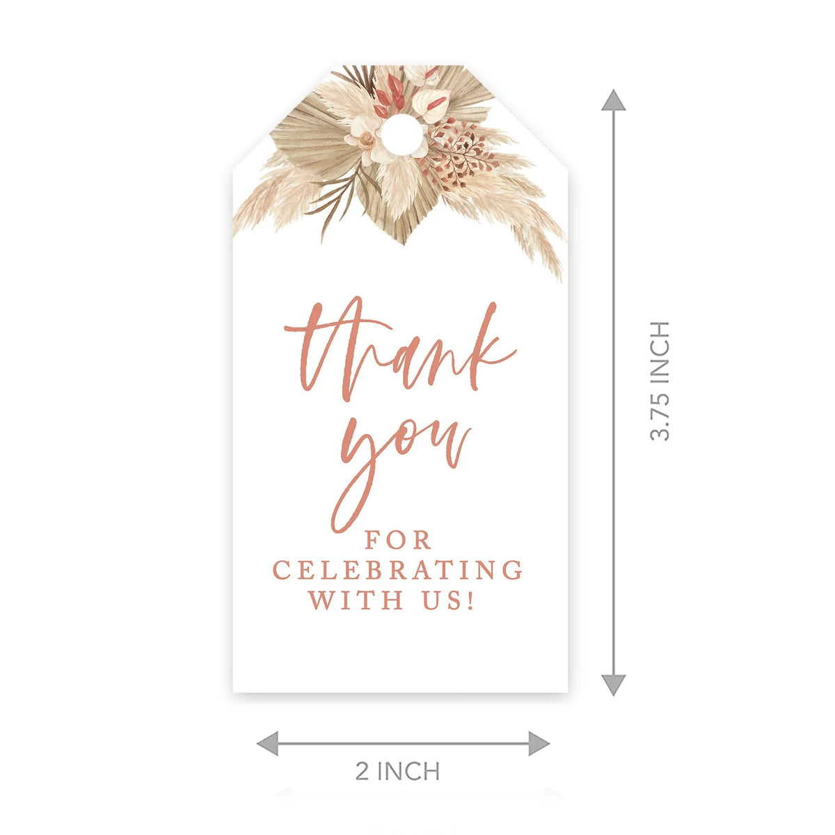 Boho Dried Palm Leaves Cardstock Tags with Bakers 100-Pk H636