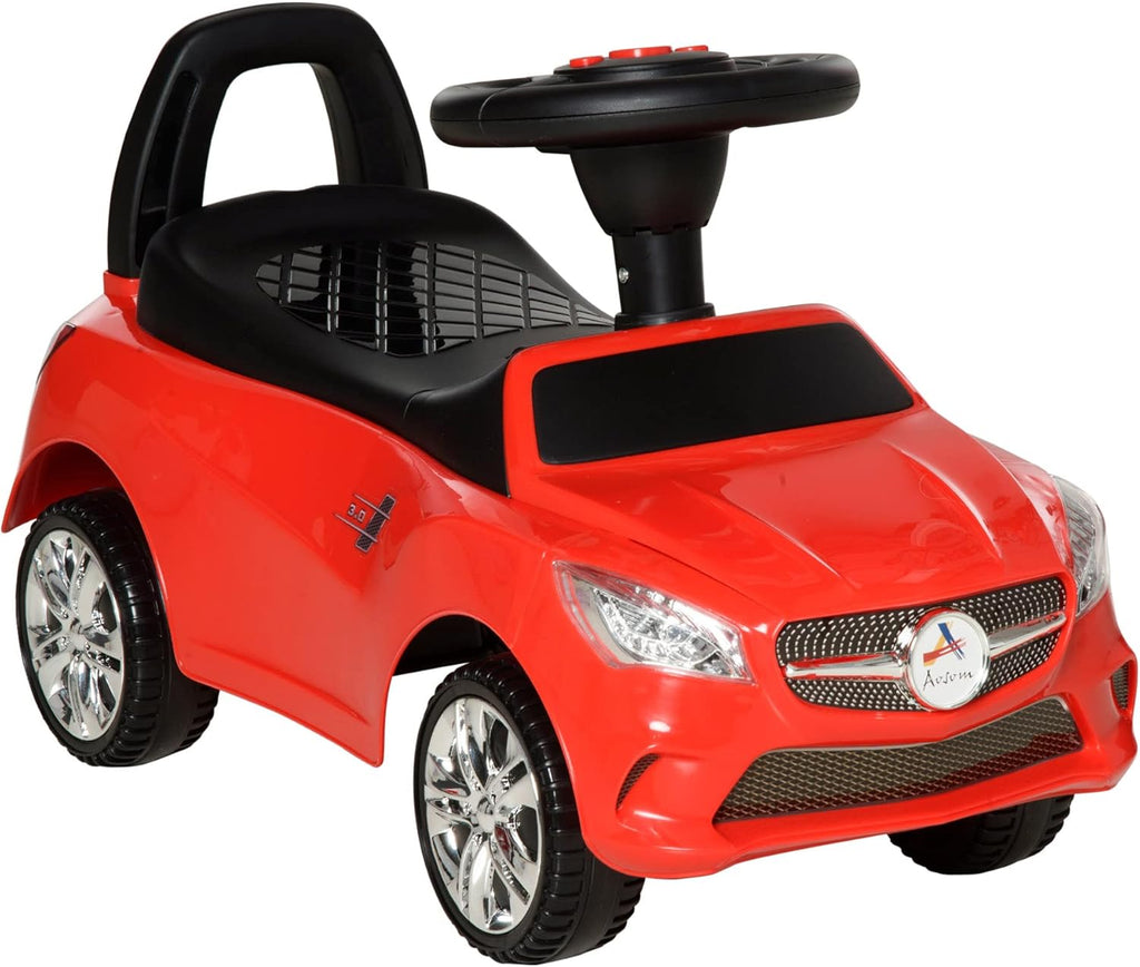 Red Kids Ride On Push Car with Working Horn, Music, Headlights and Storage H824