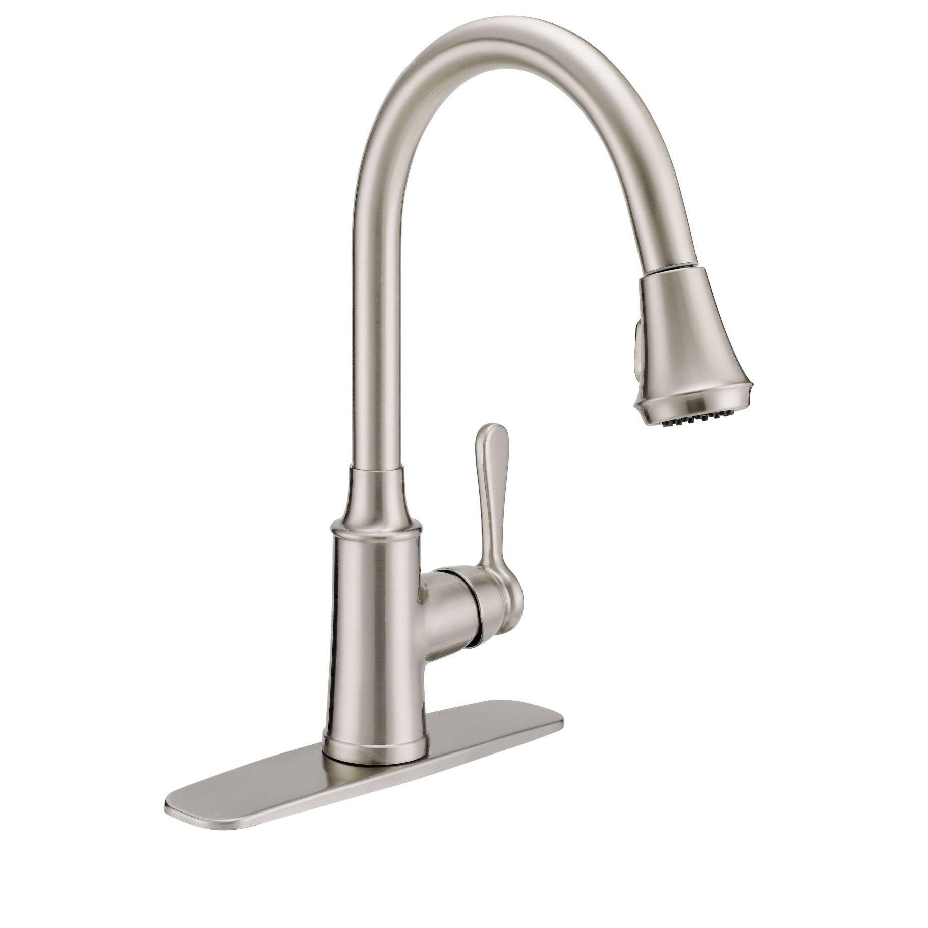 1.8 GPM Single Hole Pull Down Kitchen Faucet - Brushed Nickel V61787