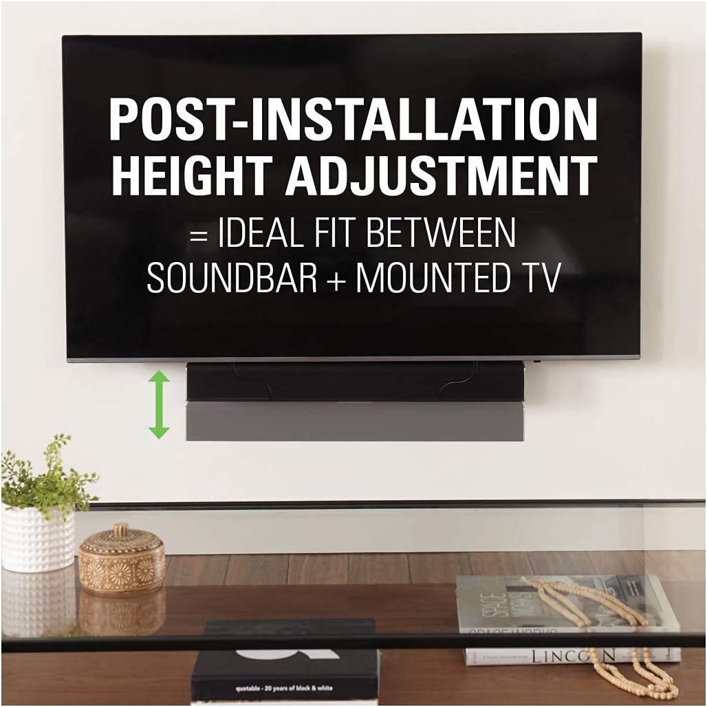 Soundbar Mount Bracket, Height & Depth Adjust, Supports Sound Bars Up To 20 lbs, Pack of 2 R96125