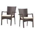 Multibrown Outdoor Wicker Dining Chairs, 2-Pcs Set F5126