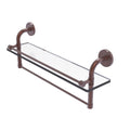 22 in. Gallery Glass Shelf with Towel Bar Antique Copper G741