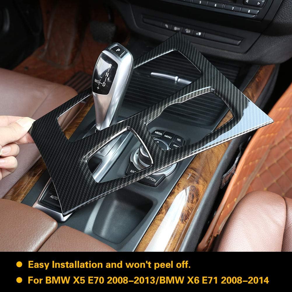 Carbon Fiber Style Center Console Gear Panel Cover Trim Sticker Decal Pack of 2 P61974