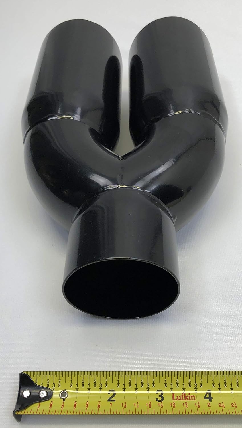 Black Stainless Steel Double Wall Exhaust Tip Pack of 2 P490