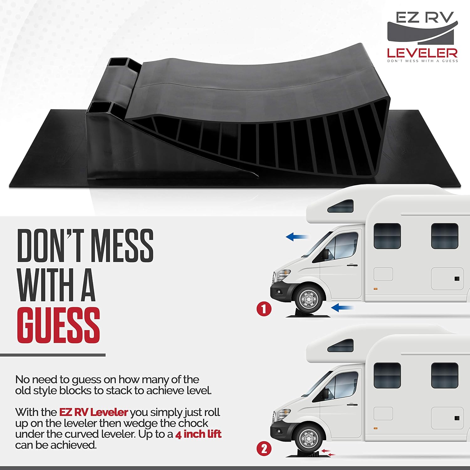 Curved Leveling Ramp with Chocks and Rubber Mat for Single Axle Campers Q197