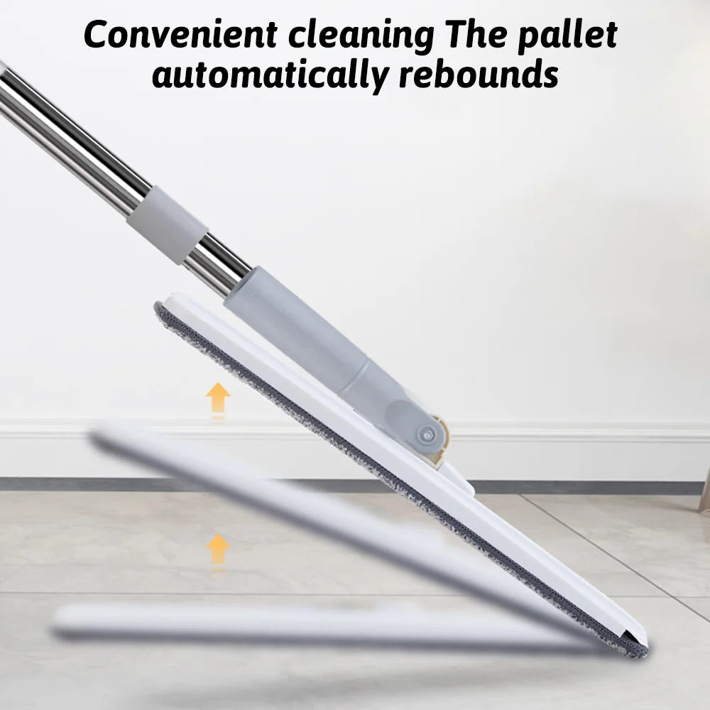 47 Inch Flat Mop and Bucket Set with 2 Microfiber Pads B84538