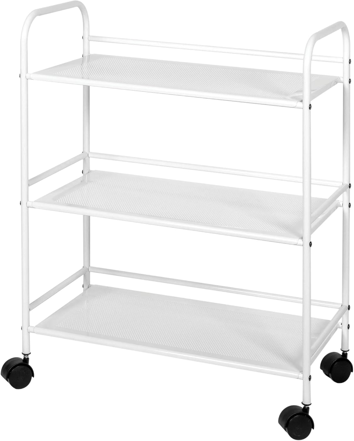 White 3-Tier Metal Rolling Utility Cart E93673