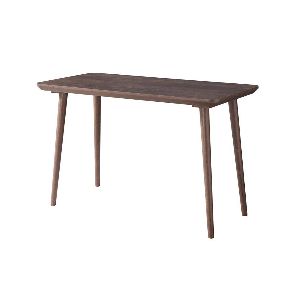47 in. Rectangular Walnut Oak Writing Desk with Solid Wood S90927