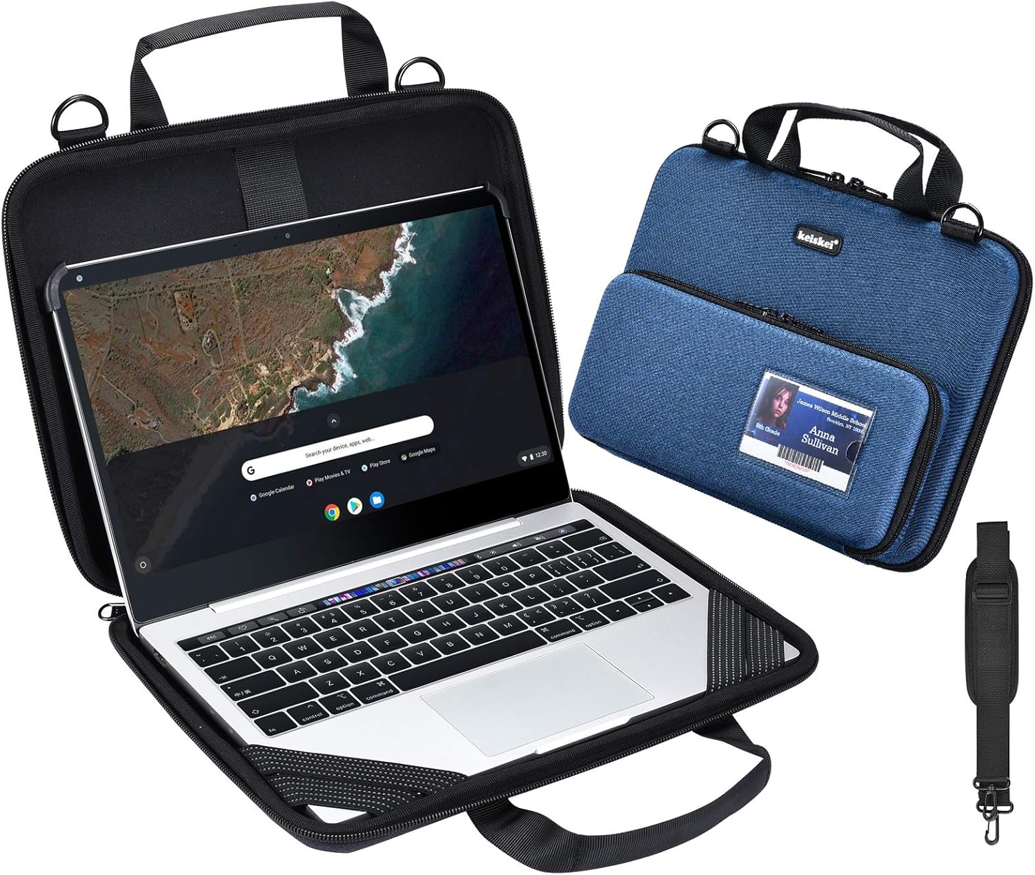 Gray Pack of 2 Laptop Case with Pouch and Shoulder X127