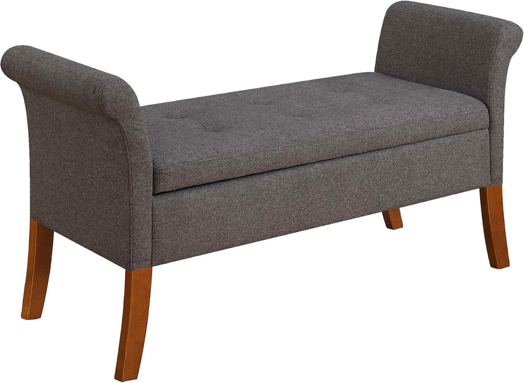 Beige Botanical Storage Bench Z546
