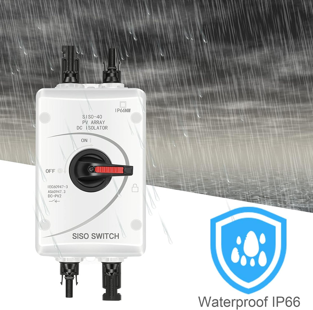 Solar Combiner Box 32A PV DC Isolator Switch DC Disconnect Waterproof IP66 V99291