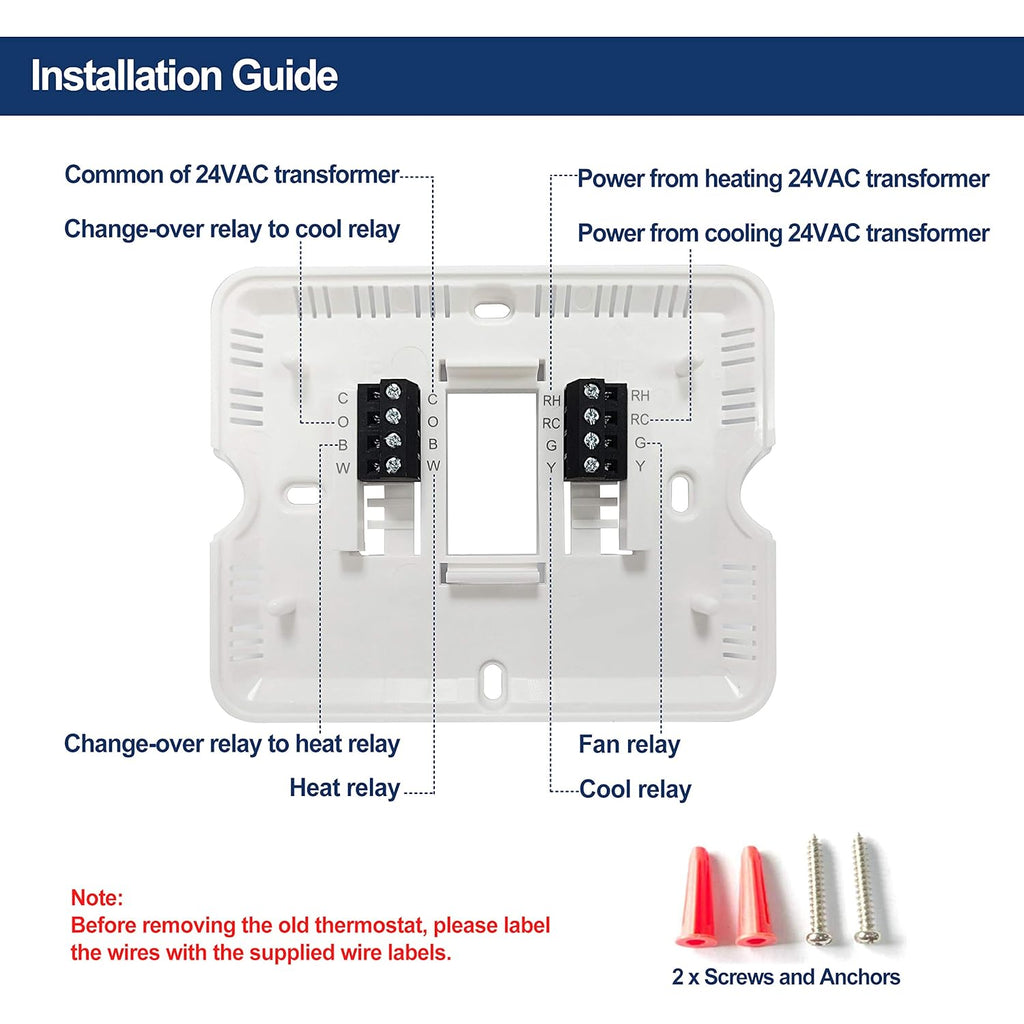 2PK White Non-Programmable Digital Thermostat with Large LCD Display H1664