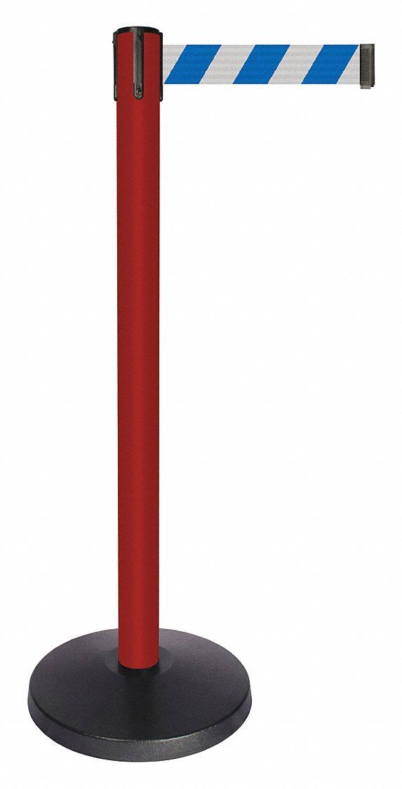 Red/White Striped Barrier Post with Blue/White Striped Belt F506631