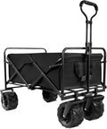 Collapsible Folding Utility Wagon Cart with All Terrain Wheels, Gray R691
