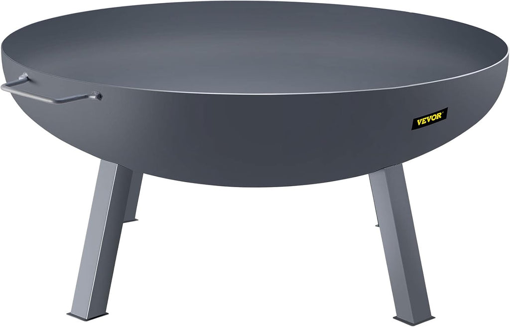34-Inch Round Carbon Steel Fire Pit Bowl with Drain Hole and Handles B702747